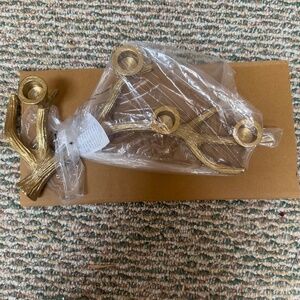 NEW 8 Oak Lane Gold Branch Candle Holder